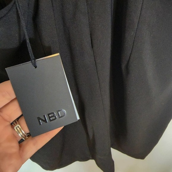 NWT NBD x Revolve Killin it Black Mini Dress with Open Back and Slit Size Medium - Picture 11 of 11